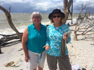 Beach girls finding shells in FloridaBeach girls finding shells in Florida